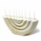 Hand Carved Soapstone Menorah White Finish Candle Holder for Hanukkah